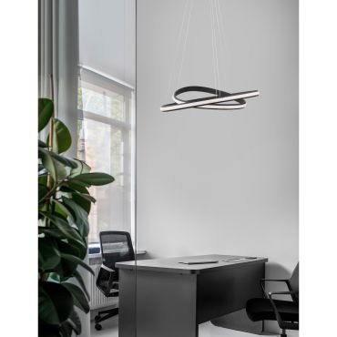 Nova Luce Aries - hanglamp - Ø 59 x 120 cm - 48W dimbare LED incl. - zandwit