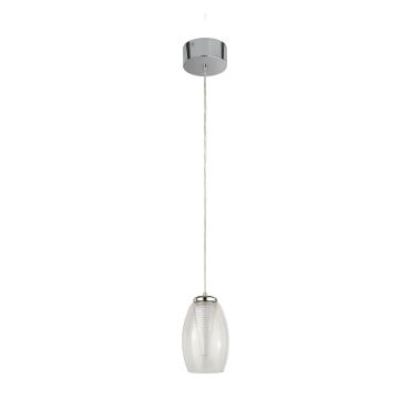 Searchlight Cyclone - hanglamp - Ø 11,5 x 120 cm - 6W LED incl. - chroom en transparant