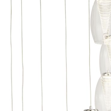 Searchlight Cyclone - hanglamp - Ø 52 x 200 cm - 63W dimbare LED incl. - chroom en transparant