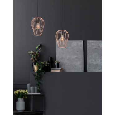 Nova Luce Sage - hanglamp - Ø 17 x 140 cm - koper