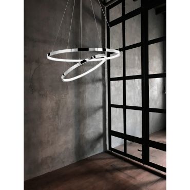 Nova Luce Aria - hanglamp - Ø 60 x 120 cm - 85W LED incl. - chroom