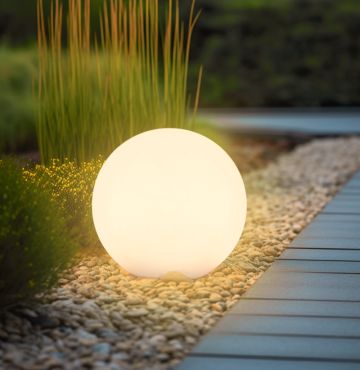 Century Italia Bolla Solar 30 - oplaadbare tafel/vloerlamp op zonne-energie - Ø 30 x 28 cm - 0,7W RGB+W LED incl. - IP44 - wit