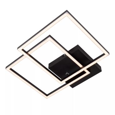 Lucide Arianne - plafondlamp - 58 x 35,5 x 6,5 cm - 23W LED incl. - instelbare lichtkleur - zwart