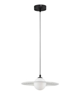 Nova Luce Reflet - hanglamp - Ø 30 x 220 cm - zandzwart en wit