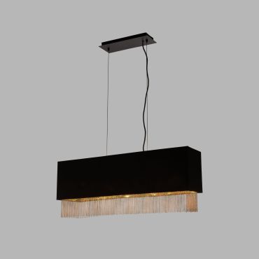 Searchlight Fringe - hanglamp - 80 x 22 x 150 cm - zwart
