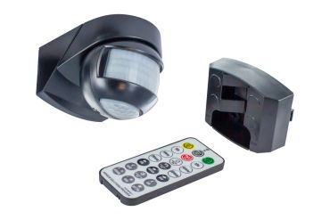 Integral LED - PIR-sensor met dubbele detector en afstandsbediening - 7,2 x 7,5 x 11,8 cm - IP54 - mat zwart