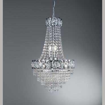 Searchlight Louis Philipe - luster - Ø 38 x 128 cm - chroom