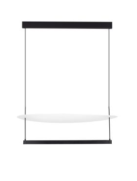 Nova Luce Diona - hanglamp - Ø 80 x 160 cm - 55W dimbare LED incl. - zandzwart en wit