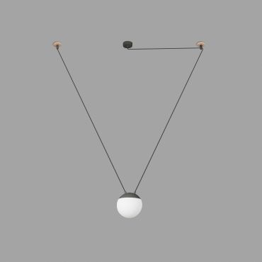 Faro Mine - hanglamp 1L - donkergrijs - glas