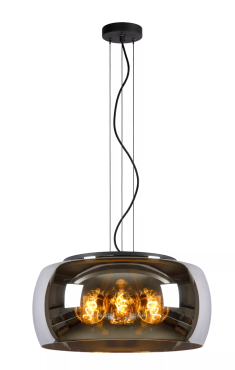Lucide Olivia - hanglamp - Ø 50 x 158 cm - gerookt