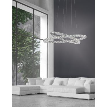 Nova Luce Celine - hanglamp - 85 x 42 x 120 cm - 52W LED incl. - chroom