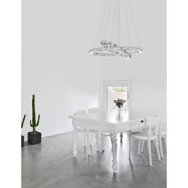 Nova Luce Celine - hanglamp - 64 x 44 x 120 cm - 40W LED incl. - chroom