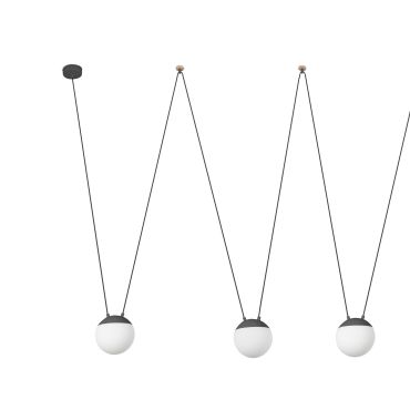 Faro Mine - hanglamp 4L - donkergrijs - kunststof