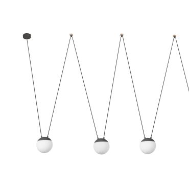 Faro Mine - hanglamp 5L - donkergrijs - kunststof