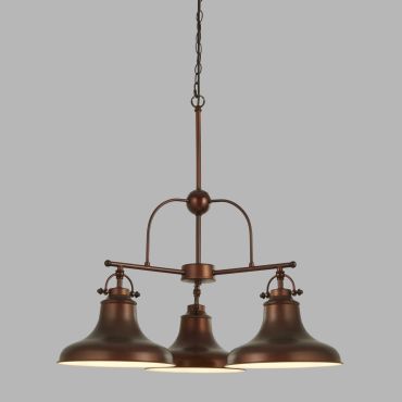 Searchlight Dallas - hanglamp - Ø 63 x 150 cm - antiek brons