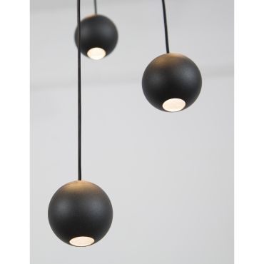 Nova Luce Nocci - hanglamp - Ø 40,5 x 150 cm - 10 x 4,5W LED incl. - zwart