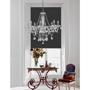 Nova Luce Mozart - luster - Ø 78 x 120 cm - chroom en transparant