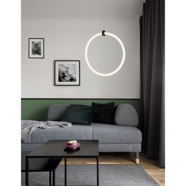 Nova Luce Girdino - hanglamp - 38 x 19 x 120 cm - 21W LED incl. - zand zwart