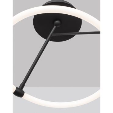 Nova Luce Janus - hanglamp - Ø 38 x 37 cm - 21W LED incl. - zand zwart