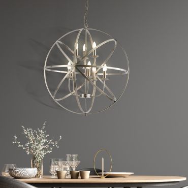 Searchlight Orbit - hanglamp - Ø  80 x 200 cm - antiek messing