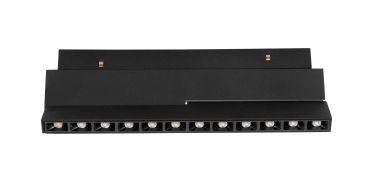 Nova Luce Ultra Slim - rail armatuur - 19,5 x 8,1 cm - 12W LED incl. - kantelbaar - warm witte lichtkleur - zwart