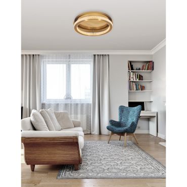 Nova Luce Fiore - plafondverlichting - Ø 40 x 12 cm - 40W dimbare LED incl. - antiek goud messing