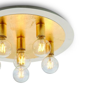 ONE Light Retro - plafondverlichting - Ø 48 x 9,4 cm - messing