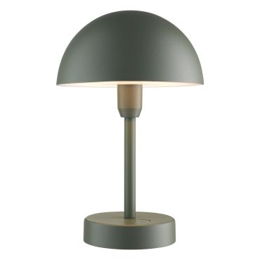 Nordlux Ellen To-Go - draadloze buiten tafellamp met laadstation - Ø 16 x 25 cm - 3 stappen dimbaar - 2,8W LED incl. - IP44 - olijfgroen
