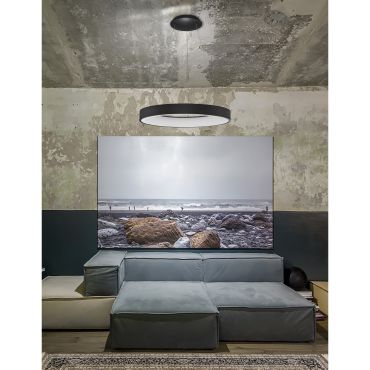 Nova Luce Rando Smart - hanglamp - Ø 60 x 120 cm - 50W dimbare LED incl. - Tuya - zand zwart