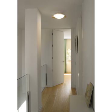 Faro Side - wand/plafondverlichting - Ø 39 x 11 cm - 15W LED incl. - zwart en goud