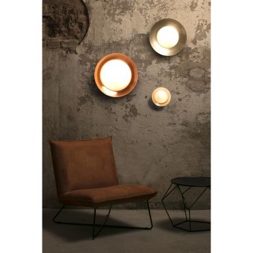 Faro Side - wand/plafondverlichting - Ø 39 x 11 cm - 15W LED incl. - wit en nikkel