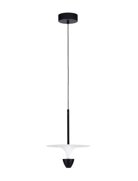 Nova Luce Luet - hanglamp - Ø 26 x 180 cm - 11W LED incl. - zandzwart en wit
