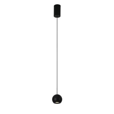 VK Lighting Aira - hanglamp - Ø 6,5 x 190 cm - 5,6W LED incl. - zwart