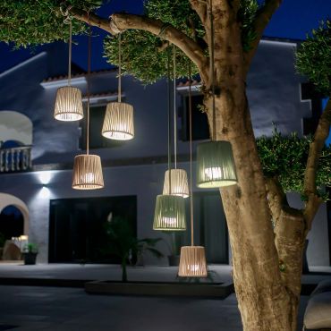 New Garden Conta Mini - hanglamp met oplaadbare lichtbron en afstandsbediening - Ø14,5 x 314,6 cm - 3W LED incl. - IP54 - taupe