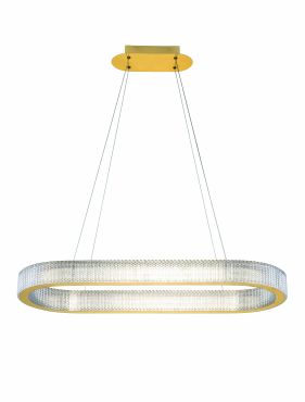 Nova Luce Kinara - hanglamp -  90 x 130 x 37 cm - 70W dimbare LED incl. - goud