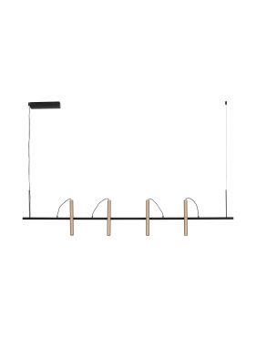 Nova Luce Prato - hanglamp - 150 x 230 x 9,2 cm - 22W dimbare LED incl. - Moca-koffie en zwart