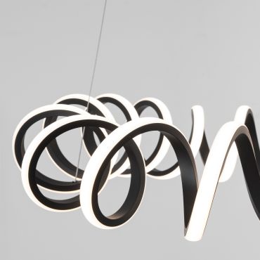 Nova Luce Zinia - hanglamp - Ø 60 x 150 cm - 45W LED incl. - zand zwart