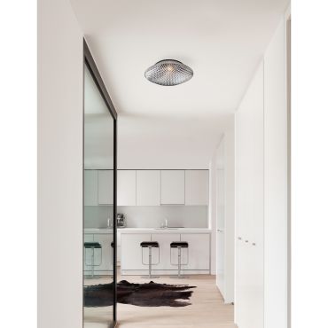 Nova Luce Sens - plafondlamp badkamer - Ø 25 x 11 cm - IP44 - grijs en zwart