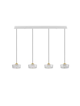 Nova Luce Keros - hanglamp - 100 x 200 x 16 cm - 23W LED incl. - platina goud
