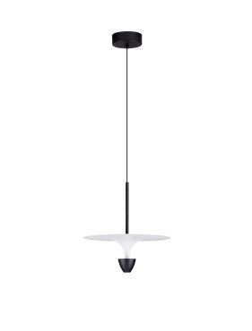 Nova Luce Luet - hanglamp - Ø 34 x 180 cm - 11W LED incl. - zandzwart en wit