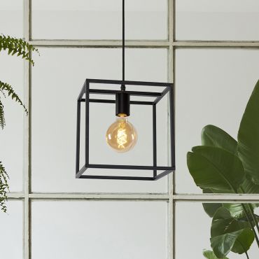 Lichtkoning Achille - hanglamp - 25 x 25 x 155 cm - zwart