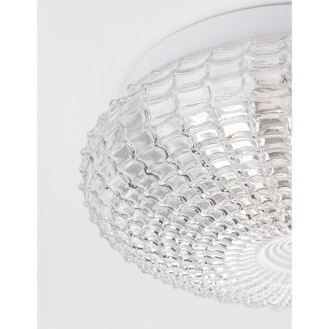 Nova Luce Clam - plafondlamp badkamer - Ø 30 x 12 cm - IP44 - transparant