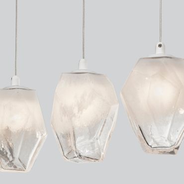 Nova Luce Ice - hanglamp - 84 x 12 x 180 cm - wit en transparant