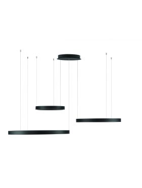 Nova Luce Elowen - hanglamp - 148 x 250 x 106 cm - 181W dimbare LED incl. - zandzwart