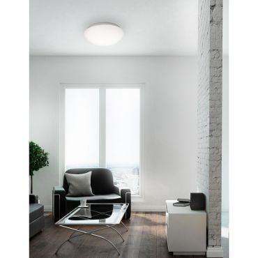 Nova Luce Brest - plafondlamp badkamer - Ø 38 x 13 cm - IP44 - wit