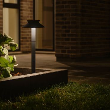 Nordlux Justina - tuinpaal op zonne-energie met bewegingsmelder op piek - Ø 23 x 60 cm - 5W LED incl. - IP44 - antraciet