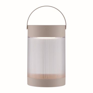 Nordlux Coupar Solar - draagbare tafellamp op zonne-energie met USB-poort - Ø 14 x 22 cm - 3 stappen dimbare - 3,2W LED incl. - IP44 - zand