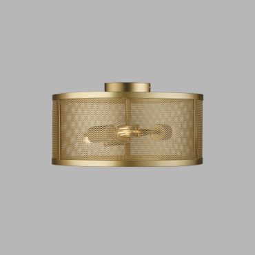 Searchlight Fishnet - plafondverlichting - Ø 45 x 21 cm - mat goud