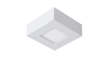 Lucide Brice-Led - plafondverlichting - 10,8 x 10,8 x 3,9 cm - 8W dimbare LED incl. - IP44 - wit