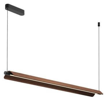 VK Lighting Halo - hanglamp - Ø 128 x 200 x 15 cm - 20W dimbare LED incl. - walnoot